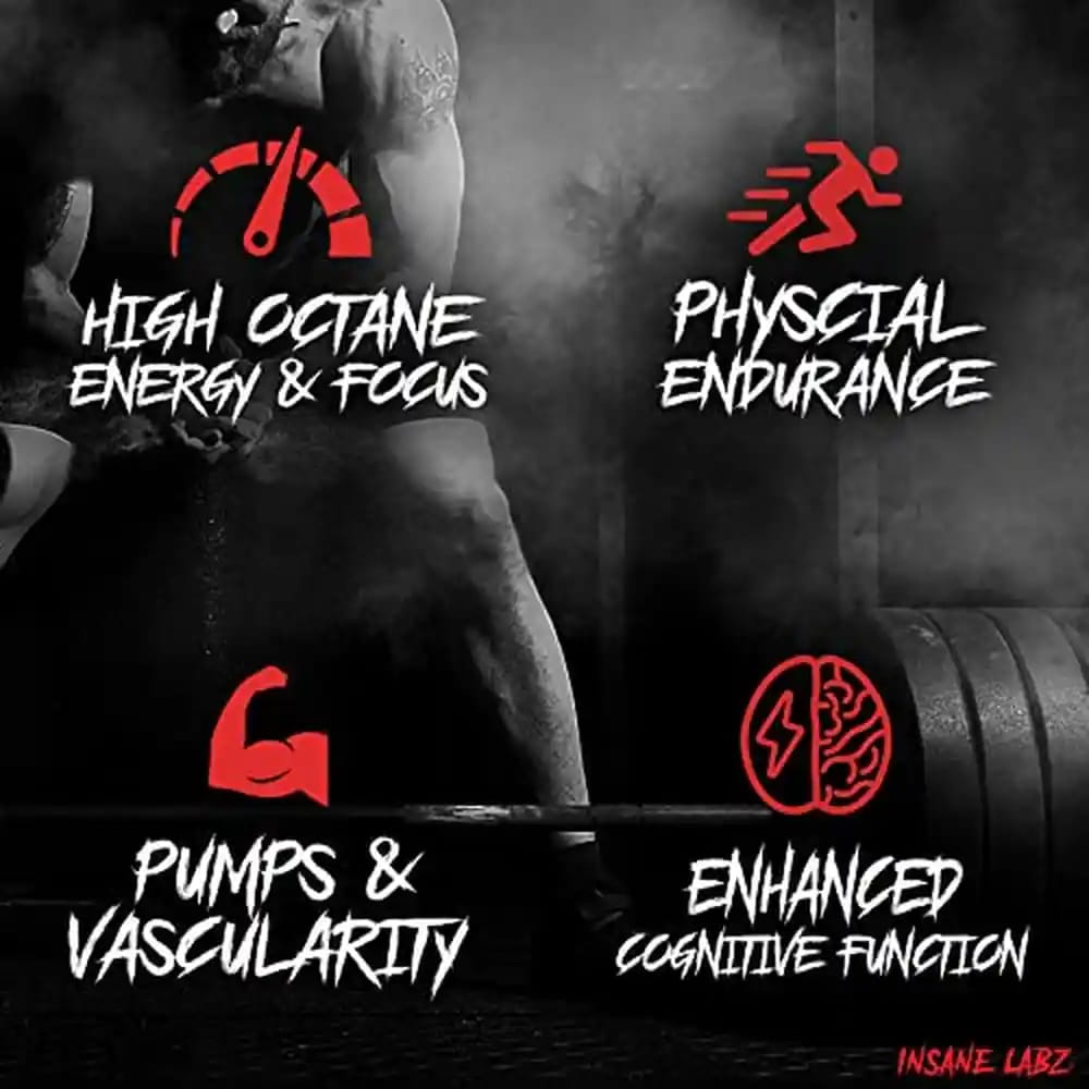 INSANE LABZ PSYCHOTIC PRE-WORKOUT, 35.SERVING, ( APPLE)