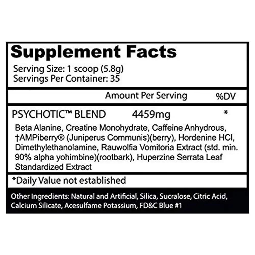 INSANE LABZ PSYCHOTIC PRE-WORKOUT, 35.SERVING, ( APPLE)